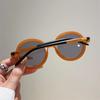 Vintage Round Sunglasses Fashion Retro Candy Color Blue Light Blocking Shades Eyewear Trendy Brand Designer Sun Glasses