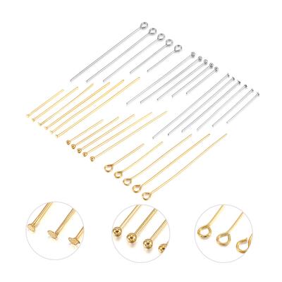 50-100pcs Stainless Steel Heads Eye Flat Head Pin Gold Silver Plated Ball Head Pins Findings For Jewelry Making Accessories