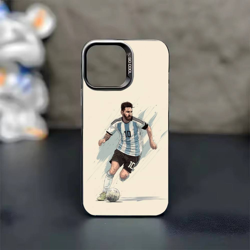 Piłka nożna L-Lionel m-Messi 10 Etui na telefon Dla iPhone 17 16 15 14 13 12 11 Pro Max Plus Srebrne cukierkowe Matowe Pokrowiec