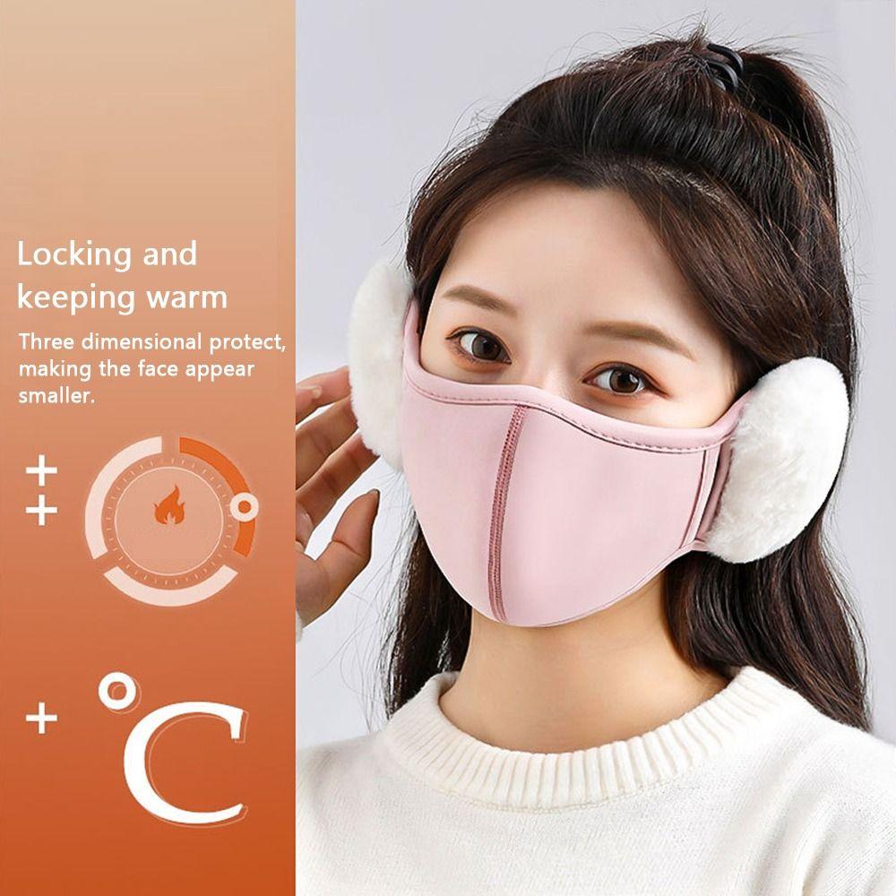 Plush Thermal Earmuffs Mask Warm Cycling Earflap Winter Ear Warmer