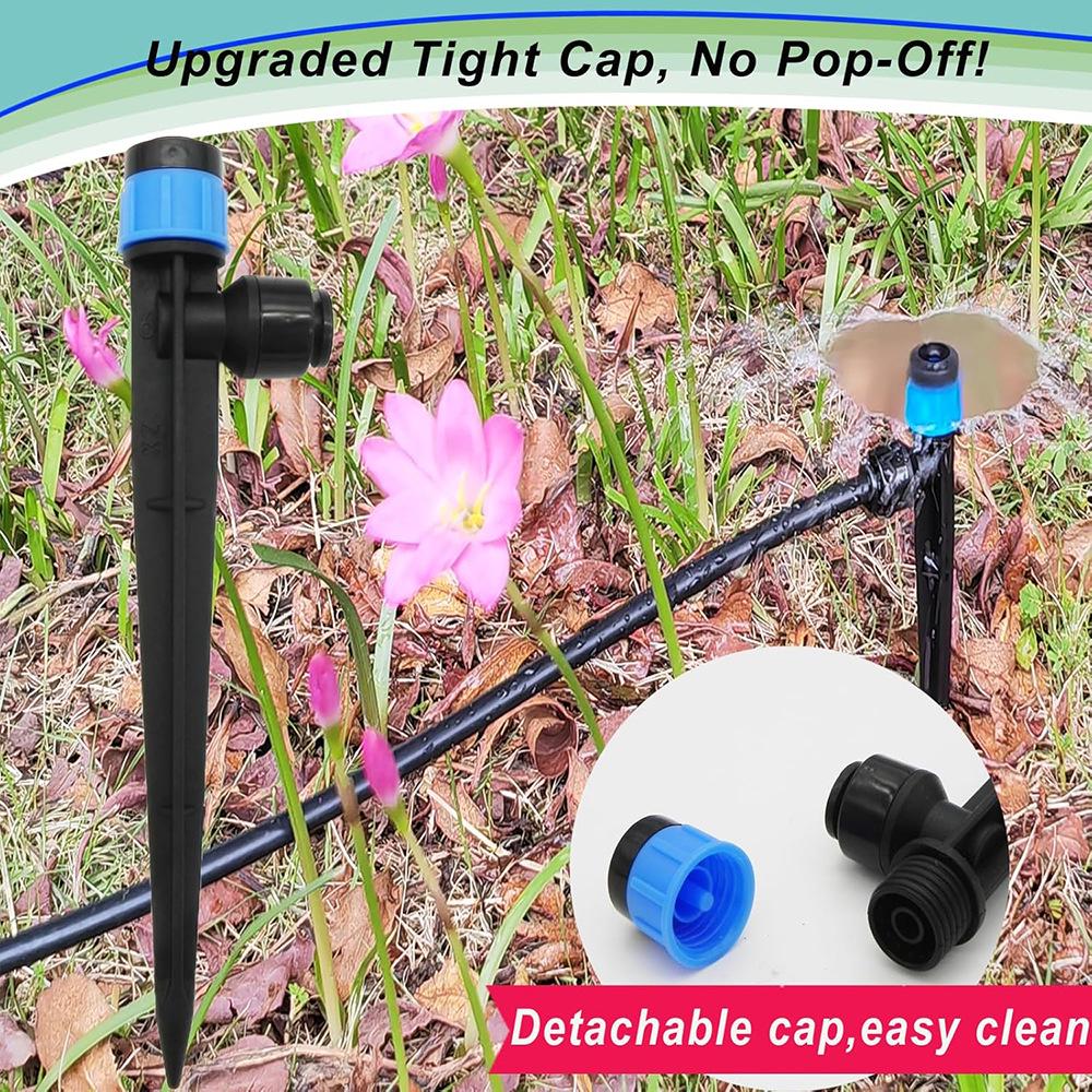 Gotejador de Conexão Rápida para Rega Automática de Flores - Ferramenta de Irrigação de Jardim de Oito Furos Primavera para Plantas em Vasos DIY