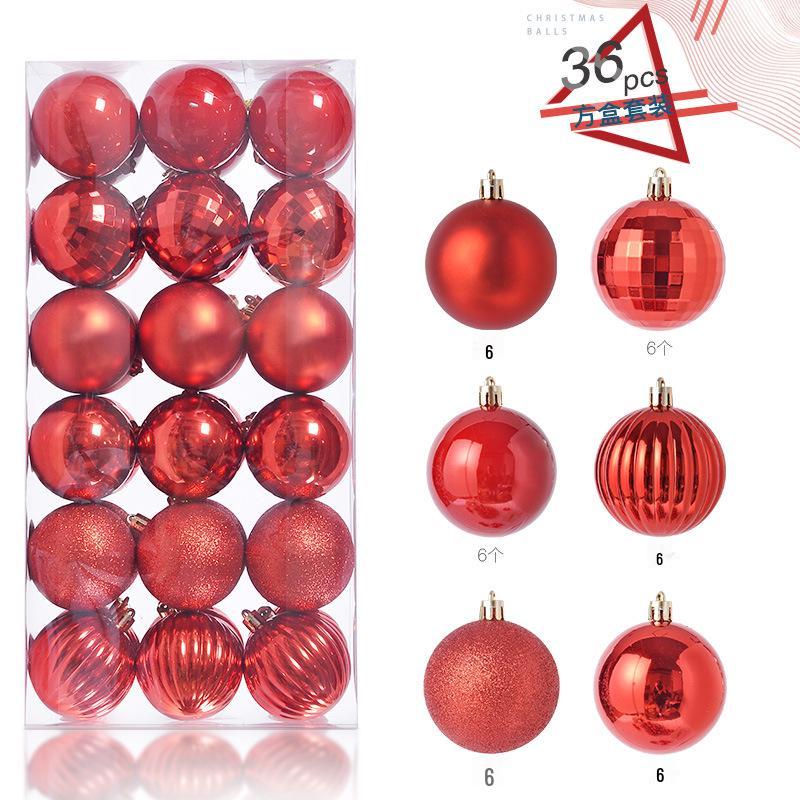 36 Electroplated Plastic Christmas Ball Ornaments for Tree and Window Decoration