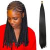 Consegna Rapida Alta Qualità 150g 24" 28" Parrucca Sintetica Estensioni Capelli Afro Lisci e Treccine Liscissime per Donne
