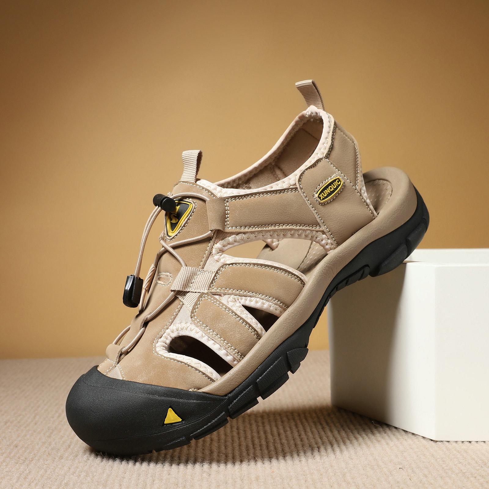 

Unisex Thick-Soled Closed-Toe Summer Sandals - Plus Size Outdoor Casual Beach Shoes. 39 коричневый