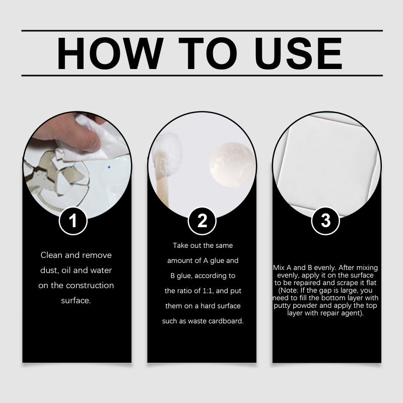 Jaysuing Tile Repair Agent Ceramic Cream Toilet Marble Hole Enamel Surface Repair Tile Adhesive Glue