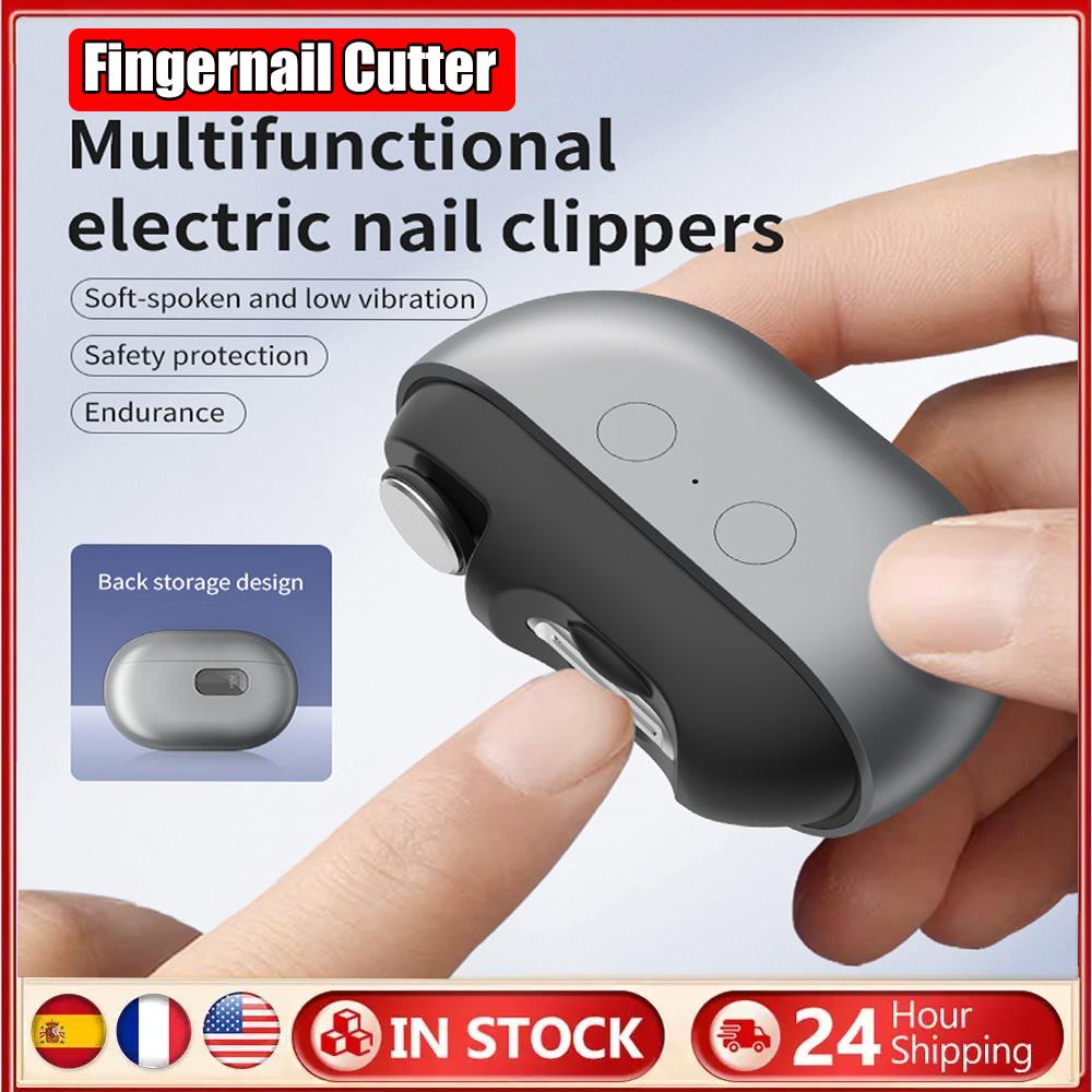 Automatic Manicure Nail Trimmer 2 In 1 Electric Nail Polisher Type-C Charging Safety Nail Clipper for Adult Senior