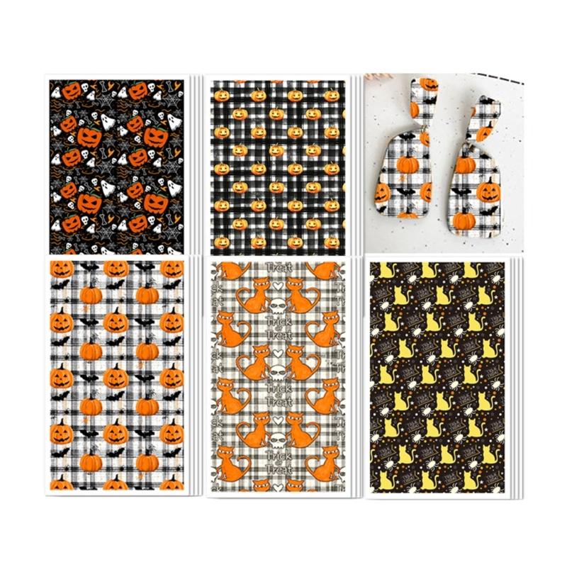 20 Pcs Clay Water Transfer Sticker Set Colorful Halloween Patterned Sticker For Pottery Fridge Art And Home Decoration