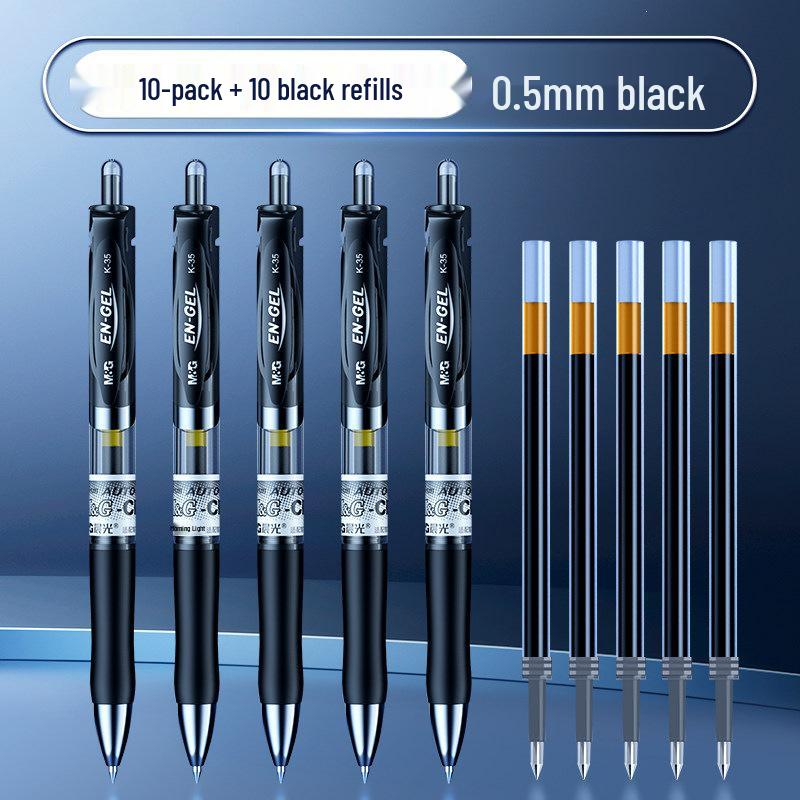 Chen MG K35 Click Gel Pen 0.5mm Black/Red/Blue - Light Neutral Signature Pen