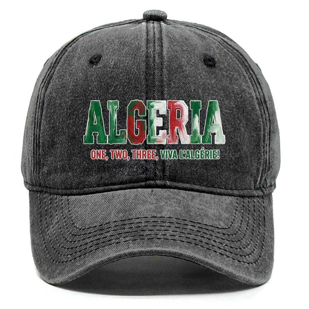 "ALGERIA" "VIVA L'ALGERIE" Flag Printed Baseball Hat , Adjustable Snapback Baseball Cap Sporting Hip Hop Stylish All-season Woman's Cap