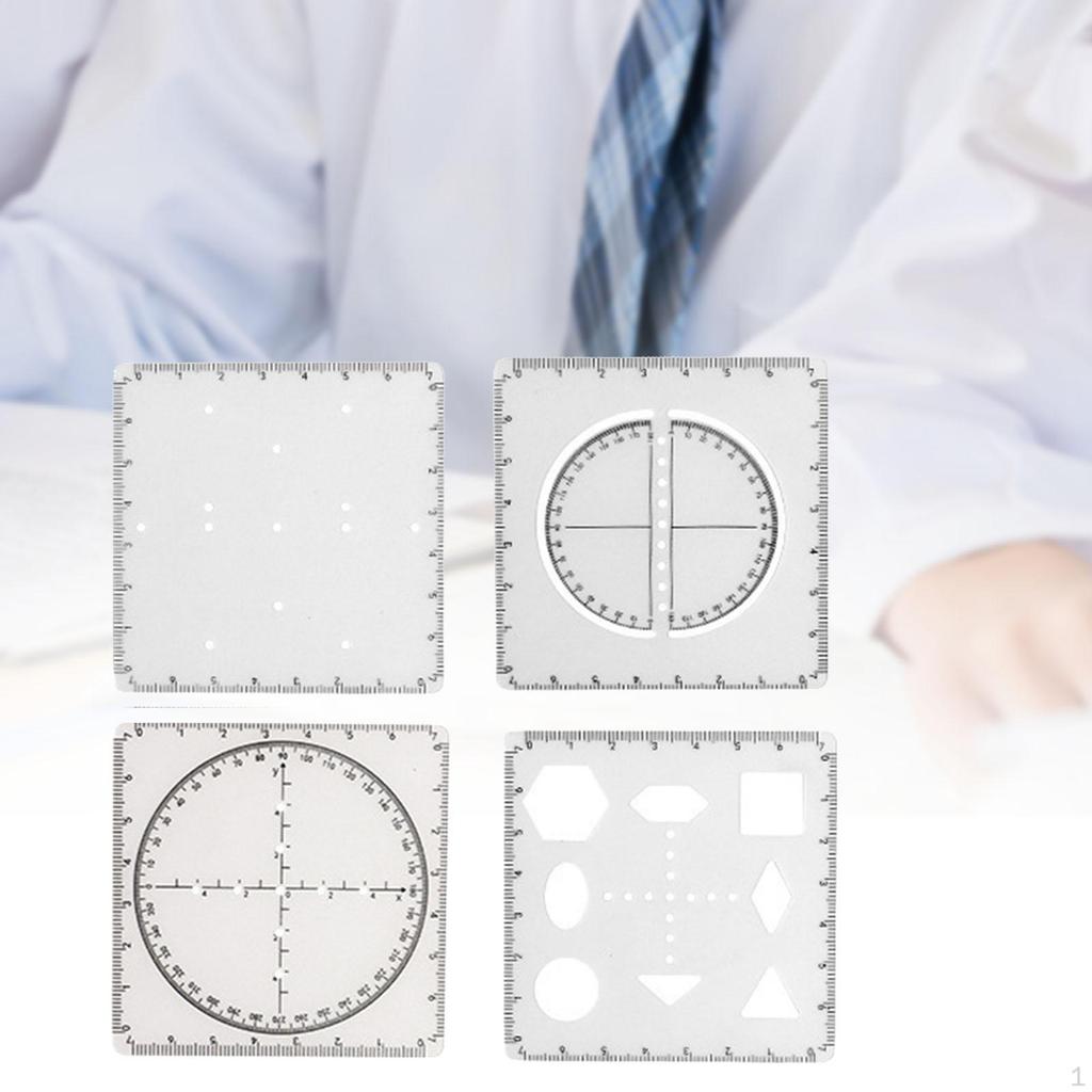 Geometric Drawing Stencil Ruler Measuring Template Mathematics Made of PVC
