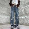 Men's Summer Retro Distressed Wide-Leg Jeans - Trendy Street Style