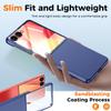 Protective Case with Built-in Tempered Glass Screen Protector Slim Design Sandblasted Finish for Samsung Galaxy Z Flip 7-Blue