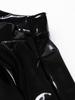 Womens Wet Look Patent Leather Set Wire-free Bra Top with Zipper Flared Skirt for Lingerie Night Club