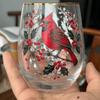 Creative Transparent Hummingbird Pattern Mug Embossed Cartoon Floral Pattern Cup Aesthetic Glass Tea Cups Gift