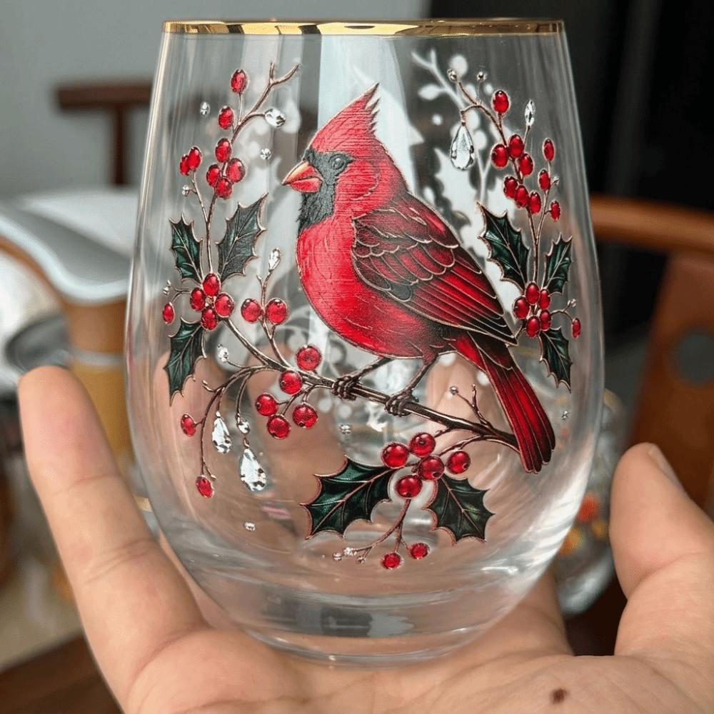 Transparent Hummingbird Pattern Mug Embossed Milk Cups Creative Floral Pattern Cup  Gift Style 2