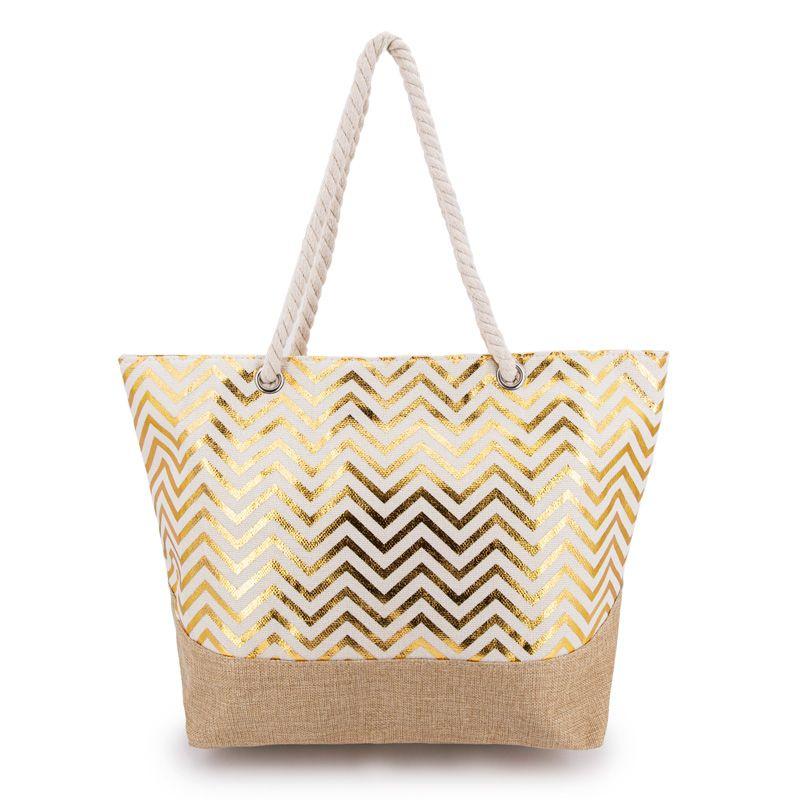 Sac de plage à motif géométrique satiné GERARD PASQUIER