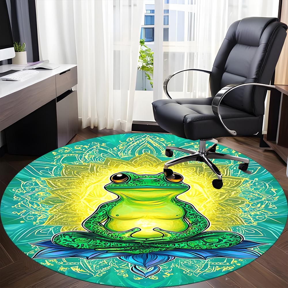1pc Frog Mandala Chair Carpet for Office, Non-slip, Soft and Durable Leisure Rug, Perfect for Office, Living Room Yy251103122