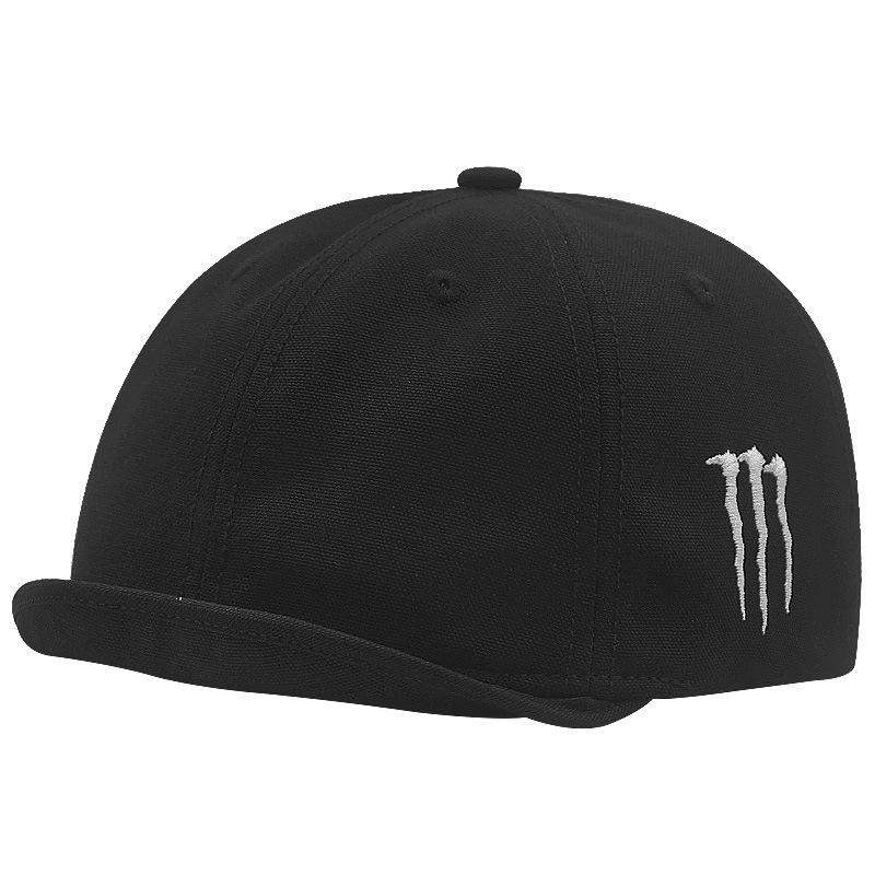 

Big head circumference turned brim hat, short brim hat, men s short brim shows a small face, new personalized plus size soft brim equestrian hat L（58-60cm） чёрный