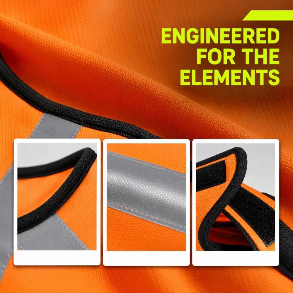 Bright Orange Reflective Dog Safety Vest Breathable Pet Fluorescent Clothes  Outdoor