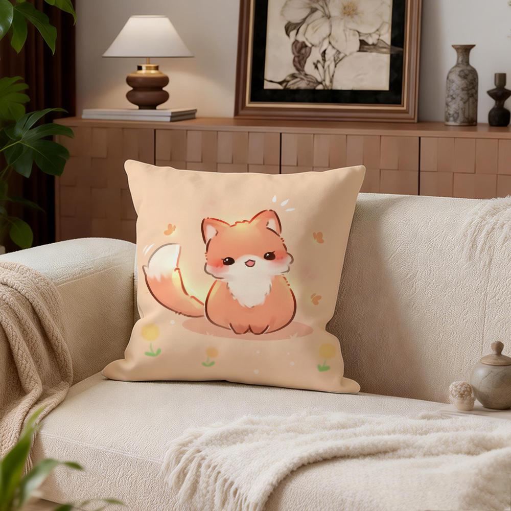 Cute Bokko Fox Cushion Cover Cushion Cover Set 4Pcs 50x50 45x45 40x40 Pillowcase Decorative Sofa Home Decor