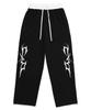 D.XO.H (Summer Fabric Added) Contrast Obi Thunder Logo Pants Black/White