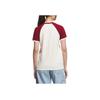 Adidas Originals Classic Fashion Simple Versatile Short Sleeve T-Shirt Women Tops Off-White Burgundy KE6163