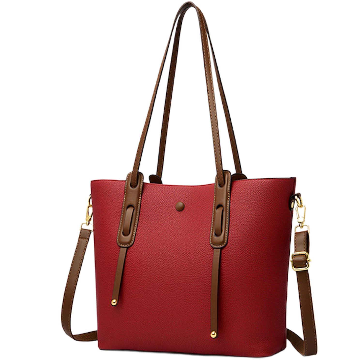 

Сумка-тоут для бизнеса через плечо большая A4 для бизнеса [Welltude] Женщины, Сумка, Сумка, Сумка, Вместимость, Совместимая, Поездки на работу, Школа, (красный)