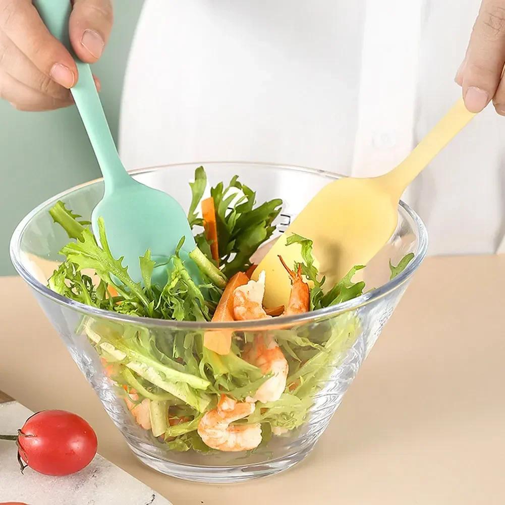 High Temp Resistant Silicone Spatula Cream Scoop Non-stick Kitchen Tool for Baking & Daily Cooking