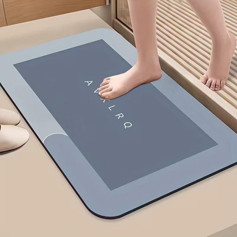 Tapete de Banheiro Absorvente de Diatomito Antiderrapante 60*90cm, Tapete de Chuveiro Macio e de Super Alta Qualidade com Secagem Rápida