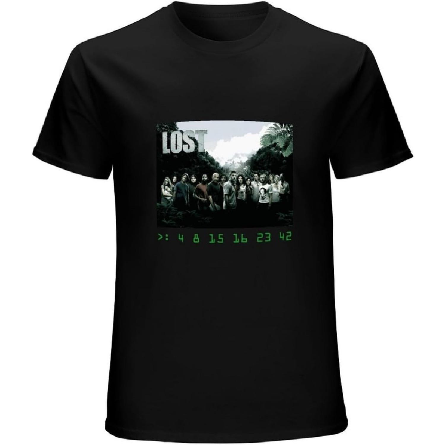Новая футболка для мужчин UUS HOMME Chengren Lost Cast and Numbers Dharma Initiative Слоганы Гик ТВ-шоу Черная S чёрный