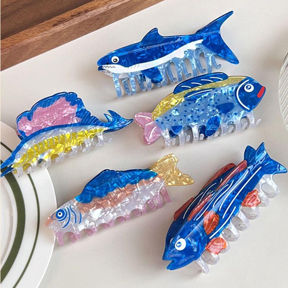 Goldfish Ocean Animal Hair Claw Hairpin Fish Grab Clip Fashion Marine Life Fish Hair Clip Vacation