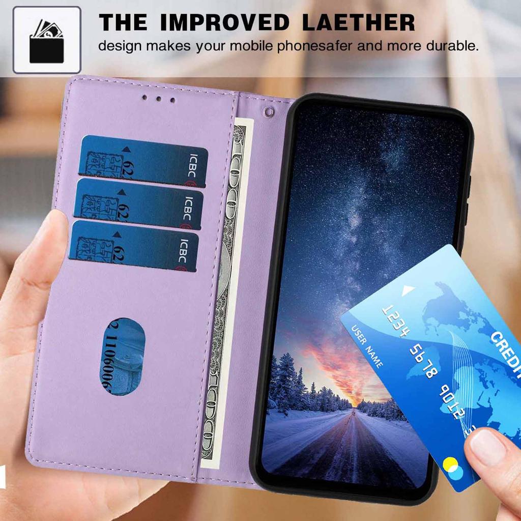 For Samsung Galaxy A37 5G Stand Case Tree-and-Cat Pattern PU Leather Wallet Protective Phone Cover with Wrist Strap