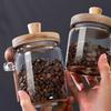 Glass Containers Food Storage Jars With Wooden Lids And Scoop Glass Sealed Jar Airtight Jar For Sugar Coffee Bean Candy