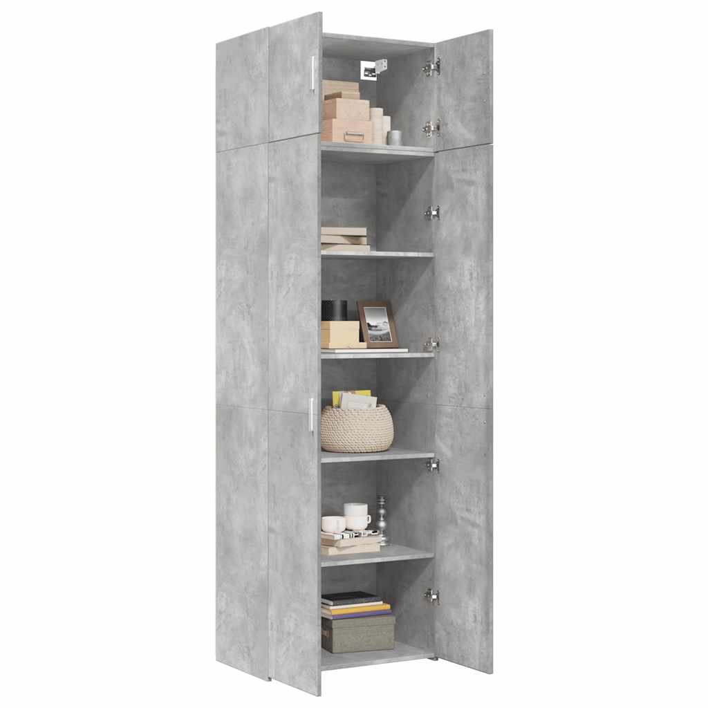 High Cabinet Concrete Grey 70 X 42.5 X 225 Cm Particleboard