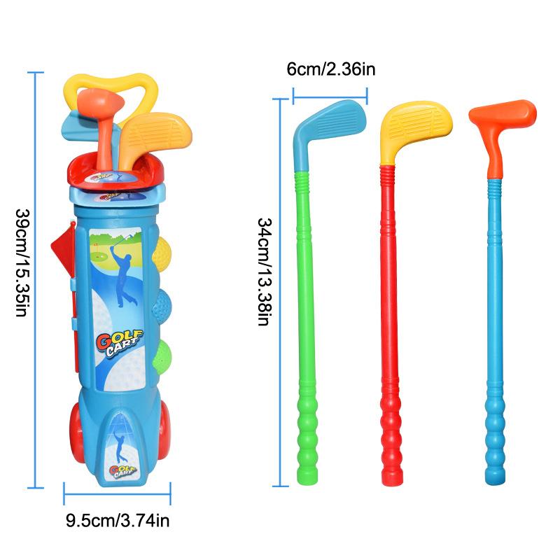 Parent-Boy Girl Golf Practice Fun Indoor Outdoor Sports Fitness Balls For Boy Girl Includes Balls Clubs Bases Flags