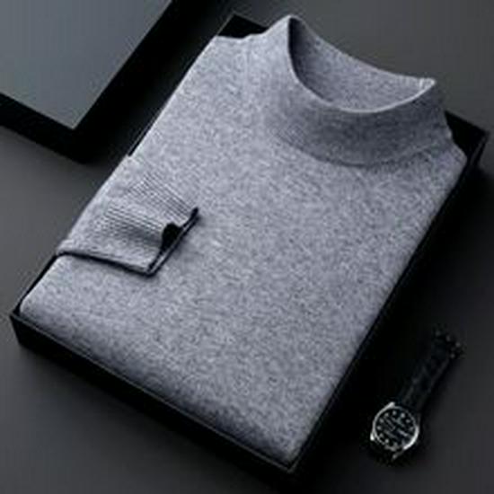 Herren Rollkragenpullover aus Wolle: Übergröße, Lockerer Schnitt, Einfarbig - Perfekt für Herbst/Winter Freizeitkleidung