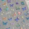 1PCS Butterflies Nail Pattern Y2K Sticker Shell Aurora Butterfly Nail Stickers Shiny 3D Nail Decals Decoration Art Supplies