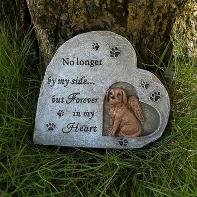 Dog Memorial Stone Resin Puppy Headstone Garden Pet Tombstone Outdoor Memorial Stone Pet Loss Gift for Dog Owners