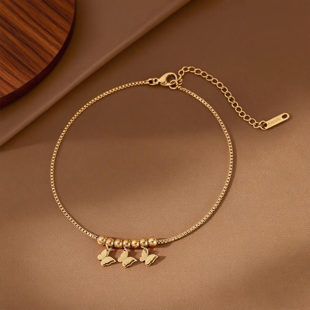 2025 Women's Titanium Steel Anklet – Light Luxury, 18K Gold-Plated, Fade-Resistant
