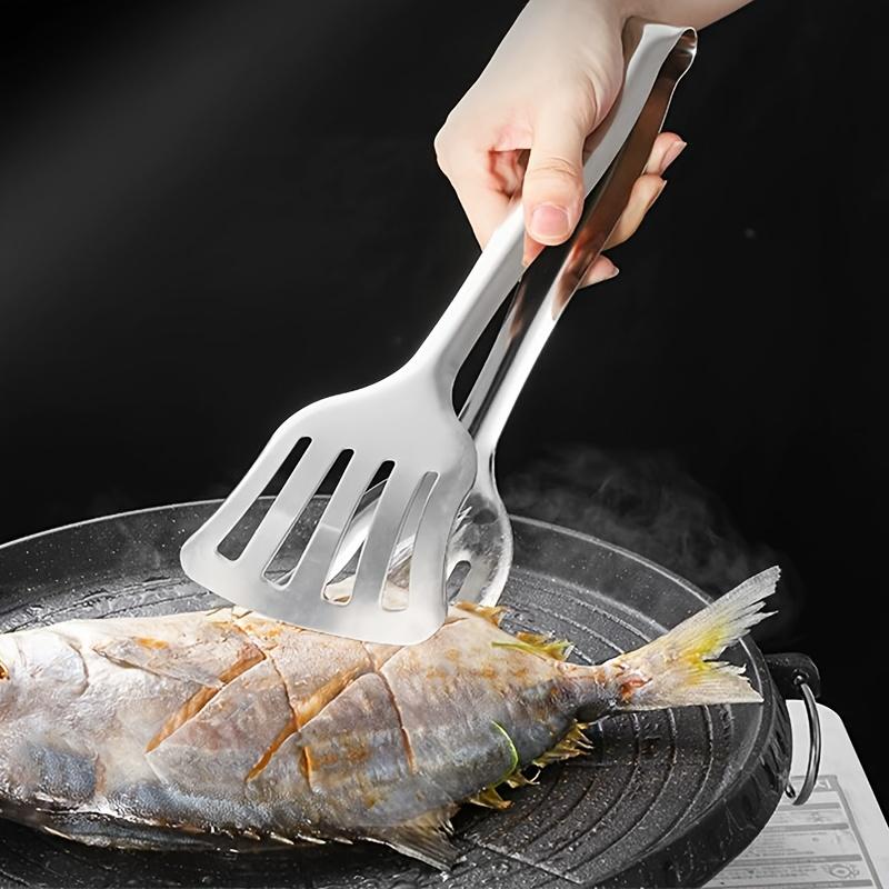 Heat-Resistant Stainless Steel Tongs for Cooking, Perfect for Barbecues, Frying, And Serving Steak, Bread, And Salads