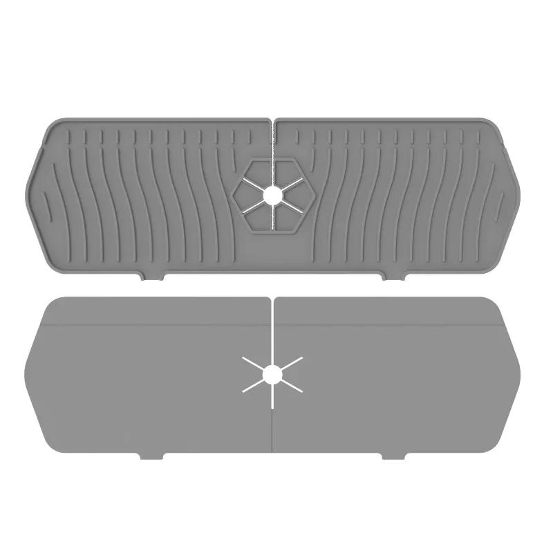 Kitchen Silicone Faucet Mat Sink Water Catcher Mat Bathroom for Tools Large Size Splash Pad Countertop Drain Drying Protector