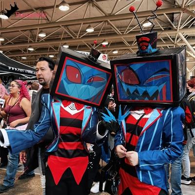 2025 Nieuw Hazbin Cosplay Kostuum Hotel-Vox Uniform Hoofddeksel Outfit 35*25*23cm Opvouwbaar 3D Print versie Vox Hoofddeksel Halloween
