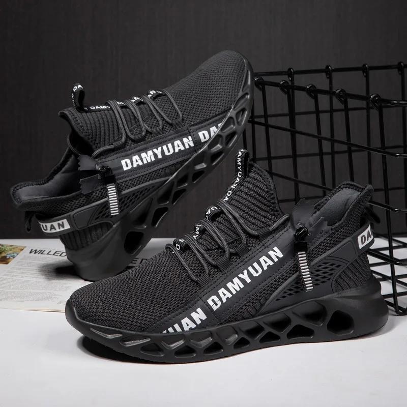 Fashion Fujeak New Style Men Running Shoes Lace Up Athletic Shoes Fashion Outdoor Walking Jogging Sneakers Mesh Casual Shoes Zapatillas