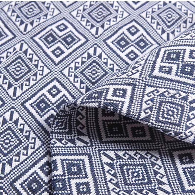 BILU Thicken Yarn Woven Polyester Cotton Linen Ethnic Jacquard Fabric for Home Textile