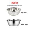 304 Stainless Steel Leaky Basin Rice Washing Sieve Basin Vegetable Basket Leaching Water Washing Fruit Filter Rice Basin