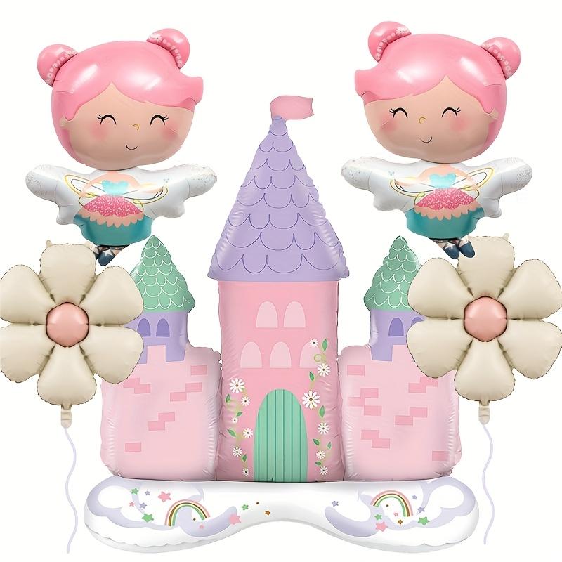 5pcs Fairy Castle Foil Balloon Set Princess-Themed Birthday Party Decoration Room Arrangements Birthday Photo Props