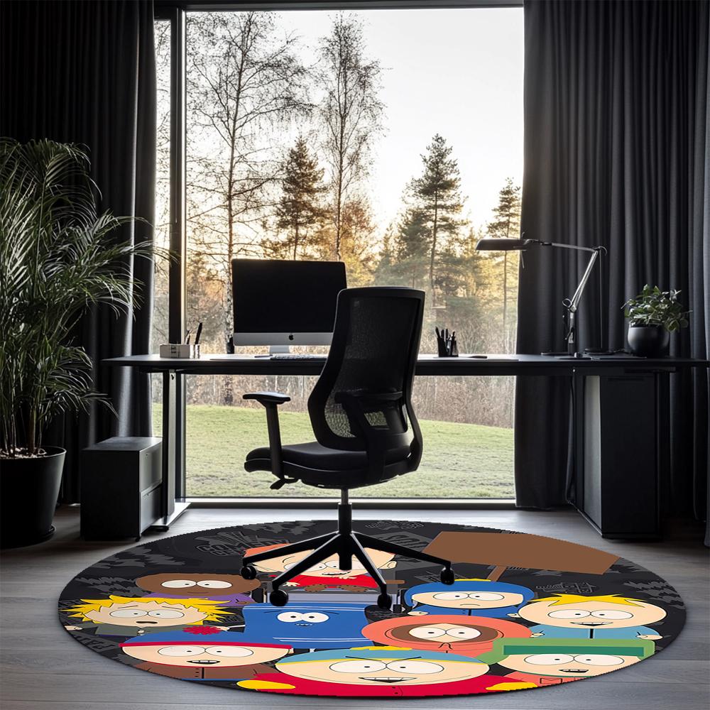 South Park Printed Round Rug Carpet Chair Rug Area Rug Entryway Doormats,for Office Chair Living Room Bedroom Kitchen Room.