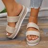 Large size thick-soled slippers women's summer 2025 new fish mouth elastic foot thick-soled slippers fashion