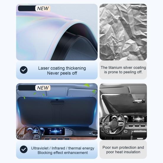 Car Windshield Sun Shade with Reflective Foil Foldable Heat-Resistant Sunshade UV Protection Car Shade for Most Cars SUVs