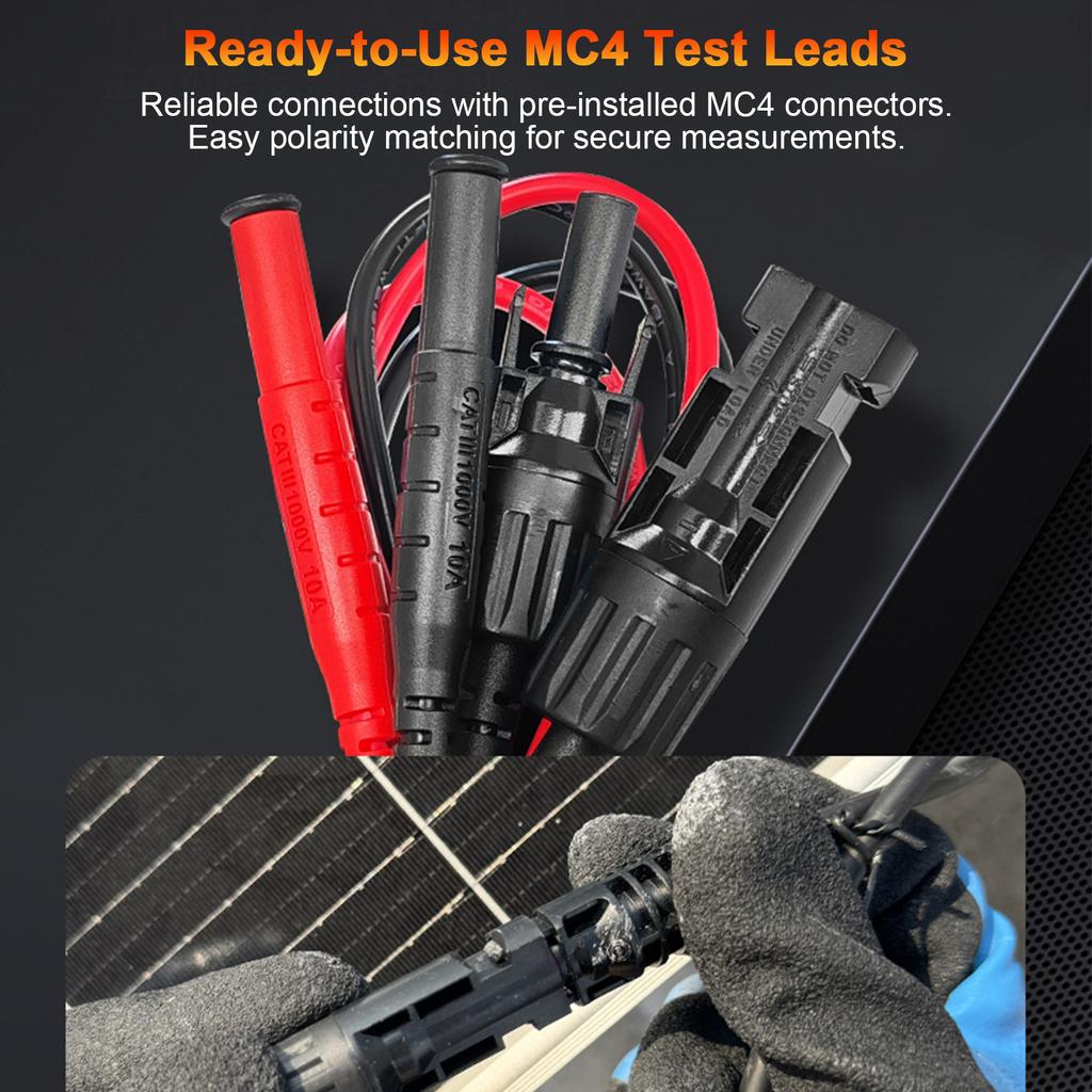 Solar Panel Power Meter Tester 1000W PV Multimeter with LCD Display MPPT Tester for Solar Panels – Measures Pmax Voc Isc 12-80V